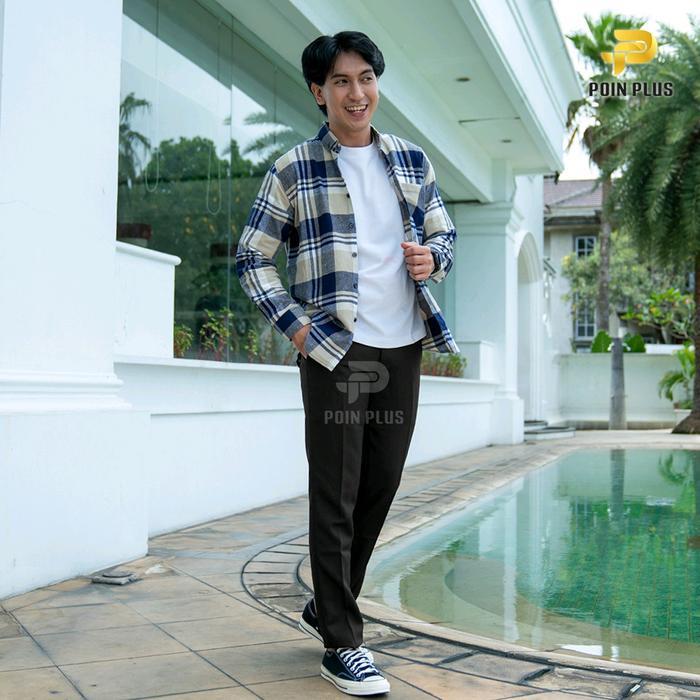poin plus original | celana bahan semiwool slimfit pria original poin plus | celana bahan pria | cel