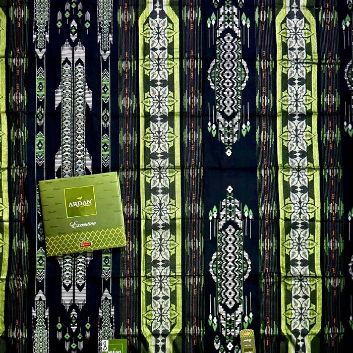 Sarung Ardan Star JKM Executive Terbaru + Paperbag - Motif Hitam - Pria, Seragam, Katun, Santri, Dew