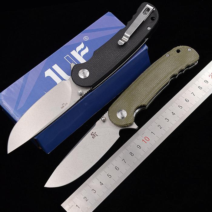 Sitivien ST106 Real D2 Ball Bearing Flipper Micarta Camping Hunting