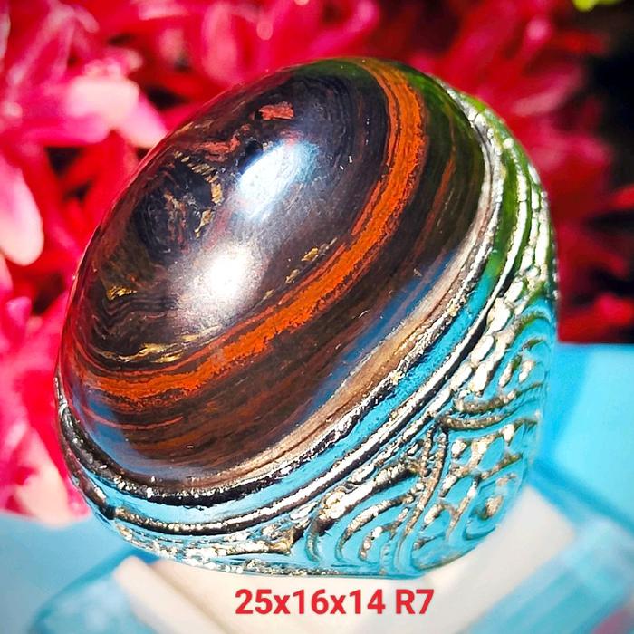 cincin batu akik puser bumi badar besi lengket magnet