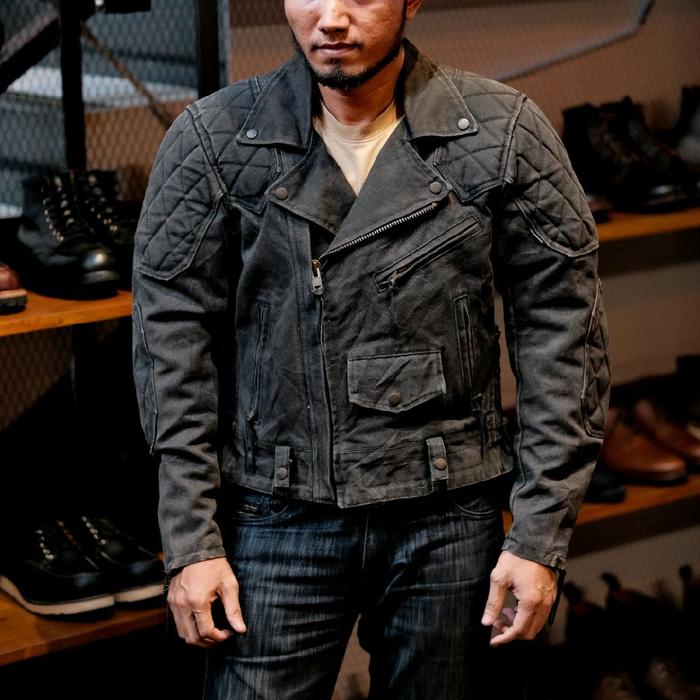 Kadoya KS Leather Biker Canvas Jaket Original Authentic