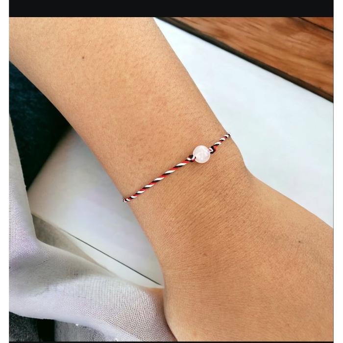 gelang tridatu gabungan batu rosequartz kristal batu cinta untuk enteng jodih dan keharminisan gelan
