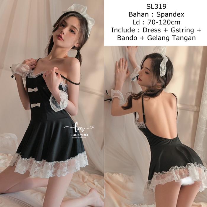 New Luckymm Lingerie Cosplay Maid / Kostum Pelayan Baju Sexy Wanita 319