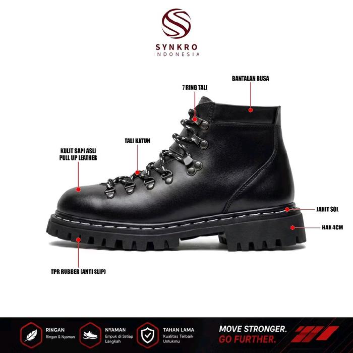 39-43 SYNKRO JAGAT Sepatu Boots Pashion Outdoor Touring Riding Anti Slip