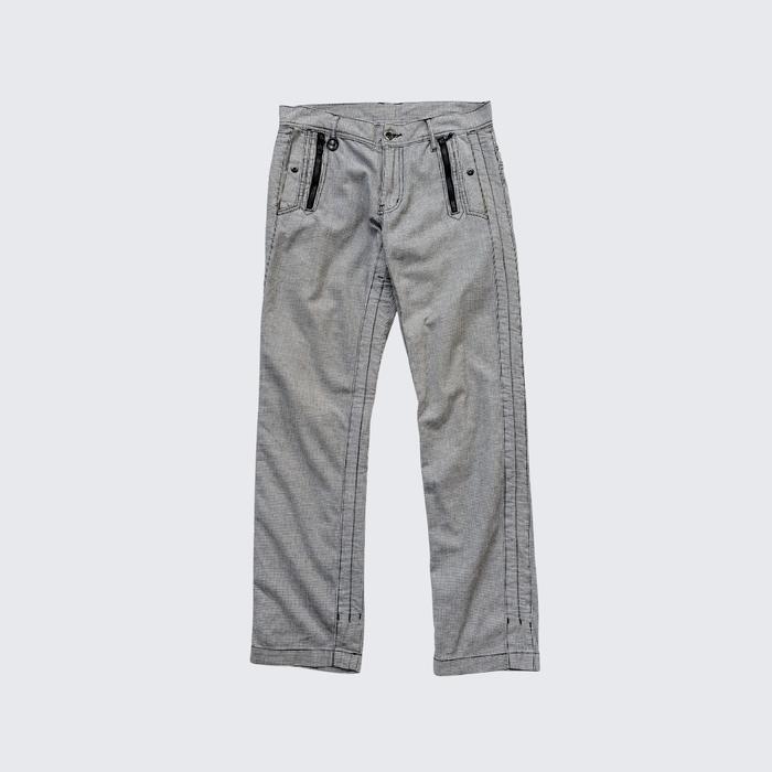 Black White Vintage Nicole Hideaways Gingham Check Zip Pocket Pants - Unisex - 32