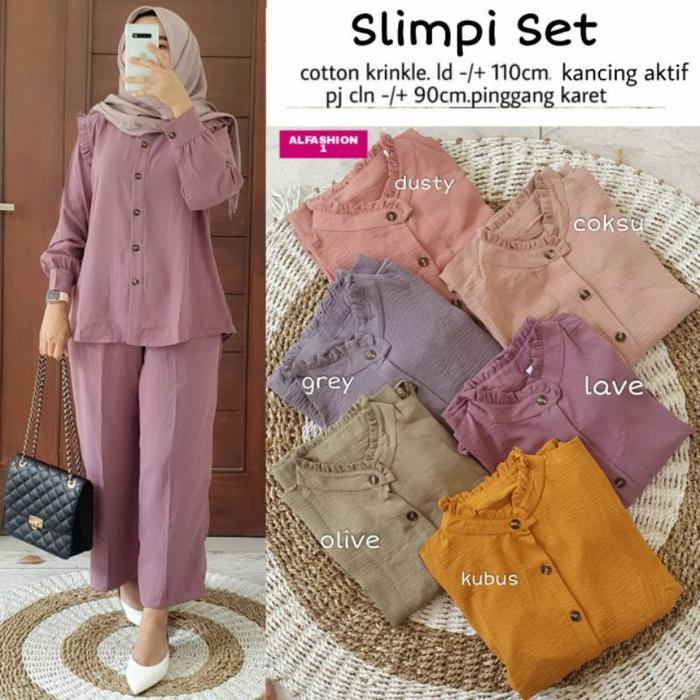 Safitiri Mumu - Slimpi Set Setelan Crinkle Premium Ld 110 Cm / Ld 120 Jumbo Bisa  By Mumufashion Sol
