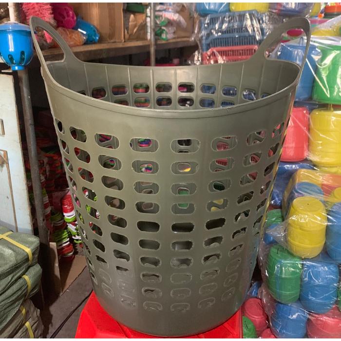 keranjang pasar keranjang serbaguna laundry kuping keranjang laundry bulat / keranjang baju kotor