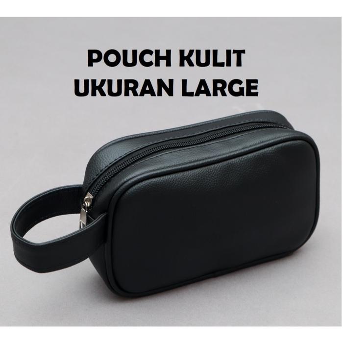 Clutch Pouch Serbaguna Pria Bahan Kulit Premium Tebal Anti Air Ukuran Besar
