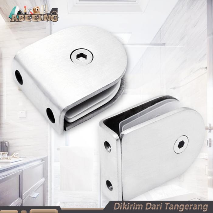 Glass Clip Stainless Pegangan Anak Tangga Kaca Pagar Braket Penjepit