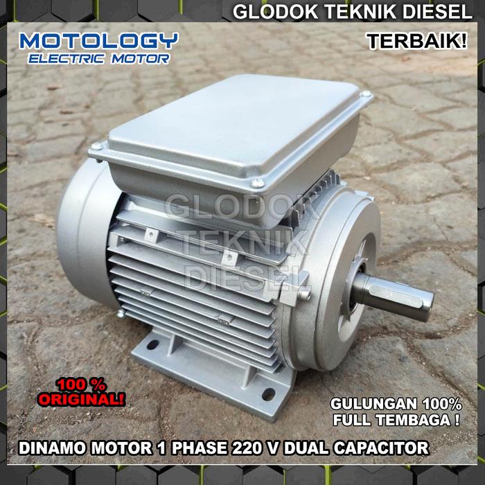 Motology Dinamo Electric Motor 3 HP 2800 & 1400 Rpm 2 & 4 Pole 1 Phase 3HP Original Terbaik