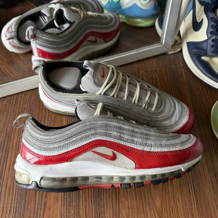 Nike air max 97 pure platinum university red original murah - sneakers second market