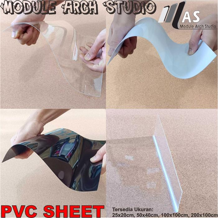 PVC Sheet Glossy 50x40cm - PVC Clear - PVC Putih - PVC Hitam
