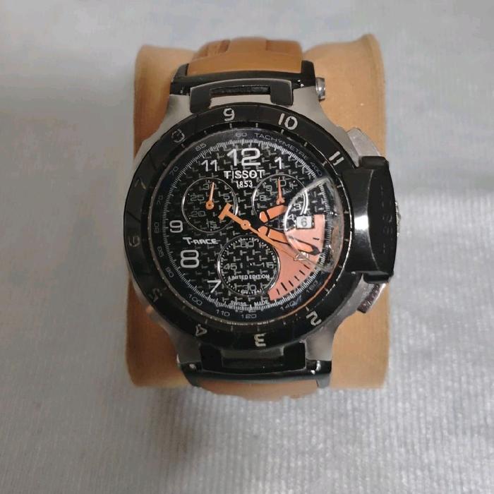 jam tangan Ti550t rage Watch Tali Cokelat Dial Hitam untuk Pria Sportif Desain Elegan dan Modern pre