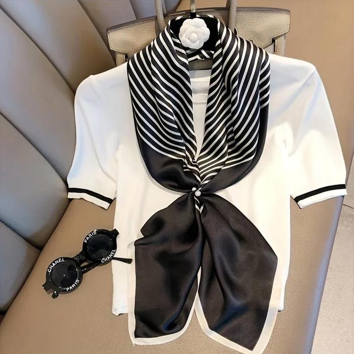 Syal Persegi 90x90 cm Besar Satin Jilbab Wanita Hijab Pola Persegi Panjang Bahan High Grade Silk Imm