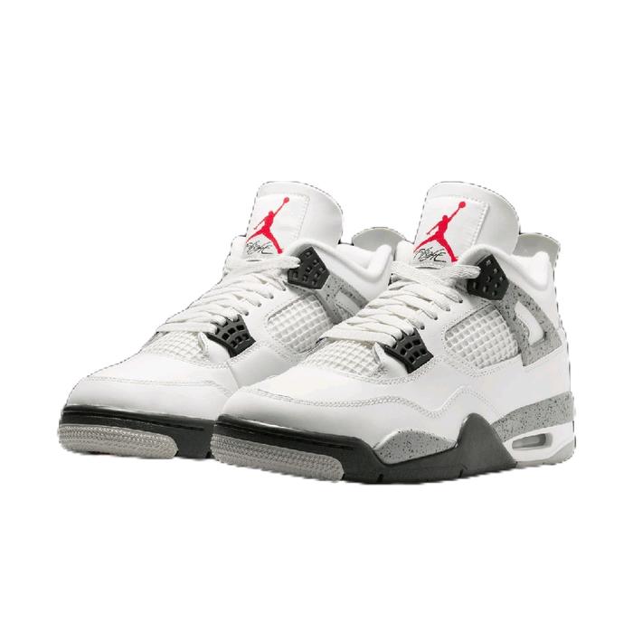 Nike Air Jordan 4 Retro / SUMMIT WHITE/FIRE RED-CEMENT GREY-BLACK