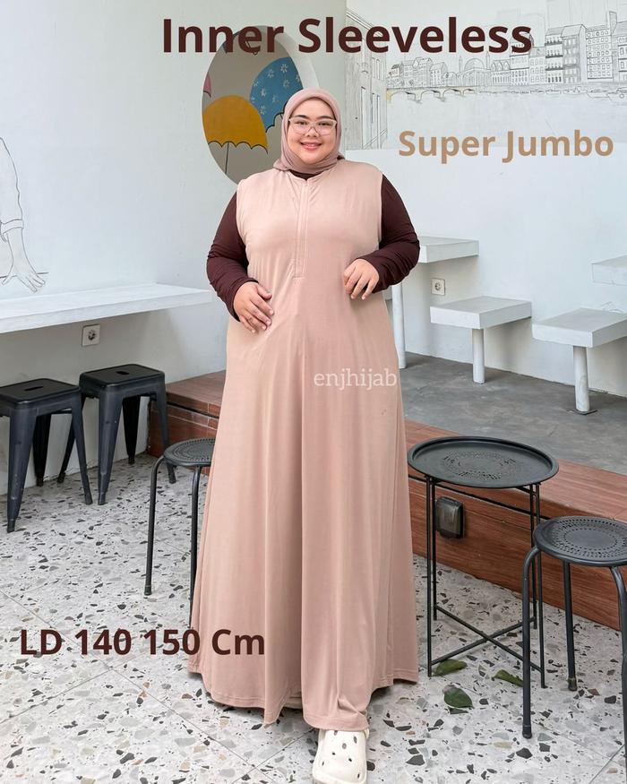Inner Sleeveless Super Jumbo Busui LD 140 150 Cm Manset Gamis Tanpa Lengan Jersey Premium Dalaman Me