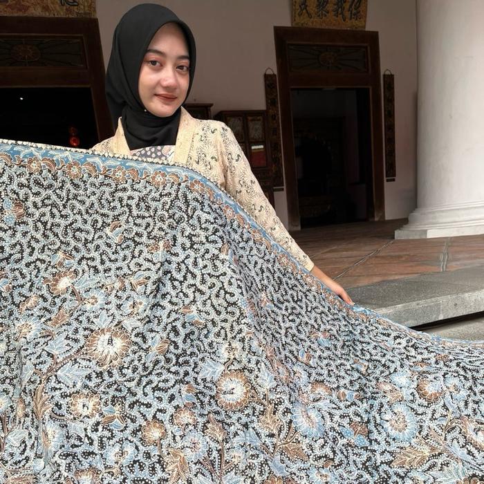 TABIKA BATIK LASEM | KAIN BATIK TULIS LASEM  PREMIUM WARNA ALAM ala INDIGOFERA MOTIF LATOHAN UNISEX 