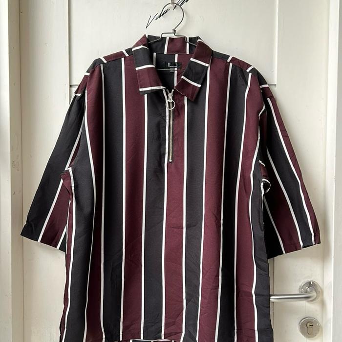 5ZIP FIVE Striped Zip Shirts