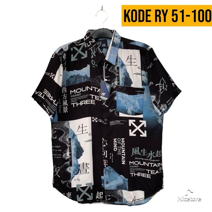 AIF Kemeja Rayon Amarillo Motif Terbaru | Kemeja Rayon Pria / wanita | Kemeja Pantai Rayon
