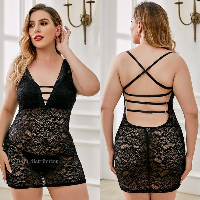 BD5825 lingerie seksi big size transparan / seksi lingerie wanita / lingerie jumbo