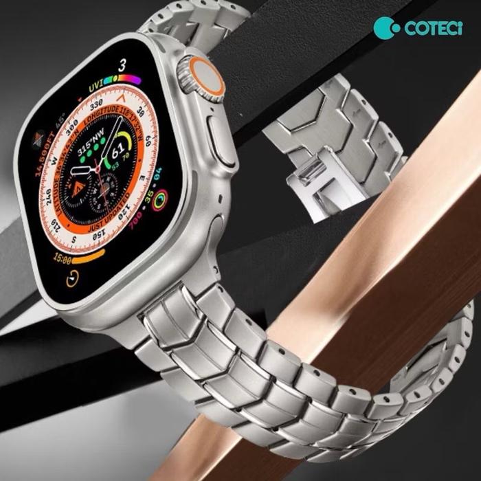 Titanium metal strap iwatch 10 ultra 1 2 tali iwatch coteci
