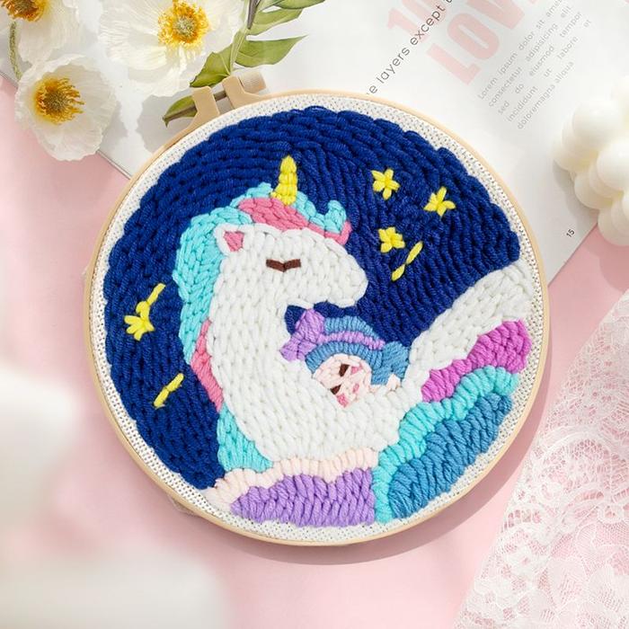 Punch Needle Embroidery Kit Stitching Unicorn Punch Needle Craft