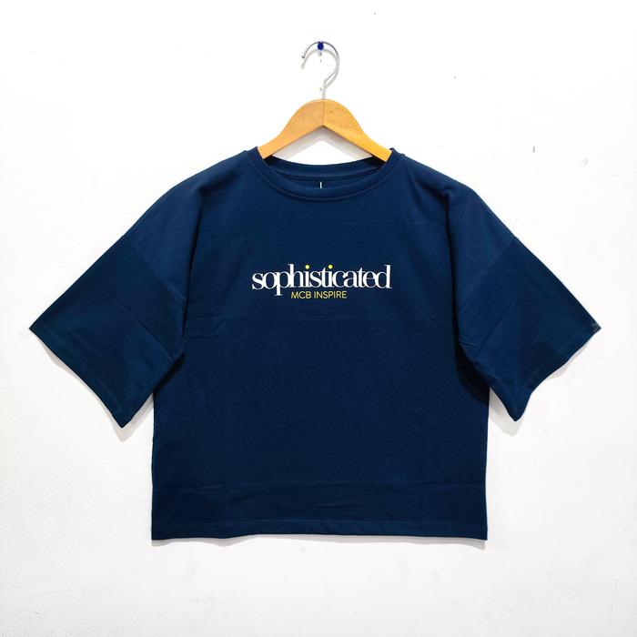 MCB Ladies Kaos Crop Oversize Wanita Sophisticated Navy Lengan Pendek MLOD 0508084