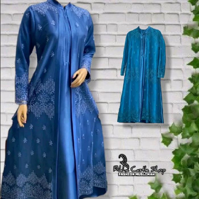 Gamis Crystal Silk Model Butup Kombinasi Brukat Tile Sapto