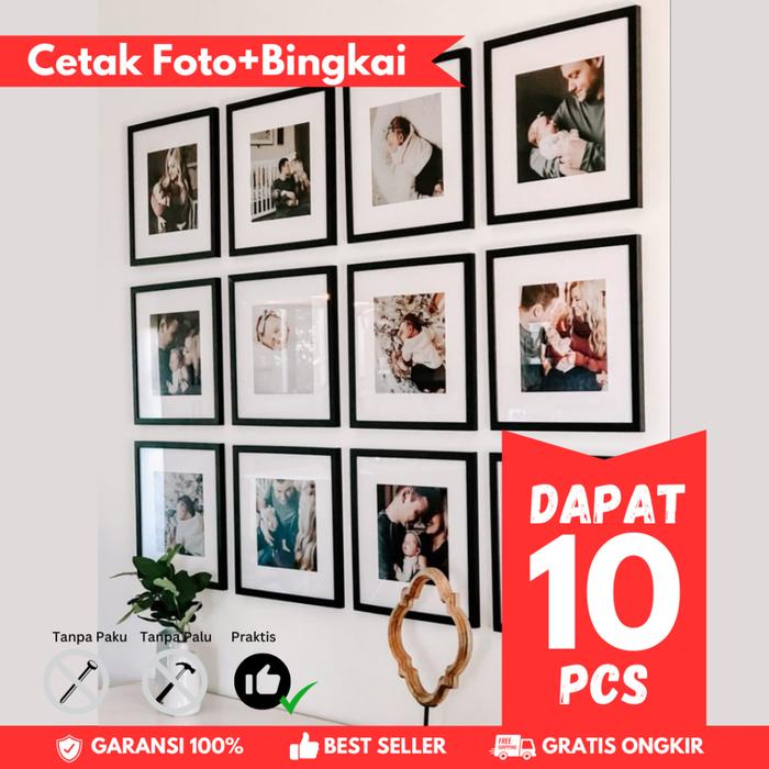 TERLARIS Cetak Foto Bingkai Dekorasi Aesthetic 10R Strip Cuci Poto Pigura Umroh Nikah Keluarga Anak