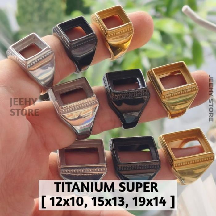 Ring Cincin Titanium Kotak Tanam Super Mewah