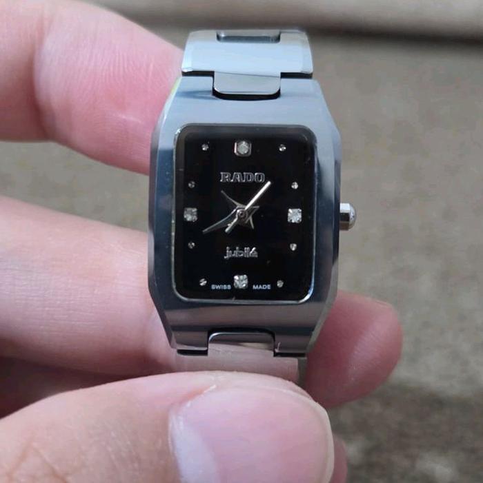 Jam Tangan Wanita RADO Jubile Swiss Made Sapphire Glass Tungsten Steel Original ( Persegi )