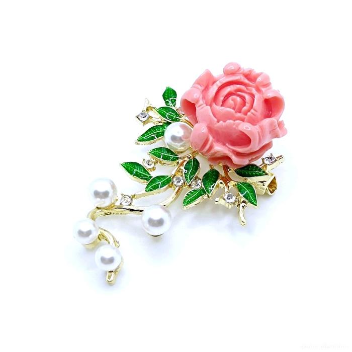 Pink Peony Exclusive Premium Brooch / Bros Bunga Peony / Bros Bunga Import Viral Kekinian