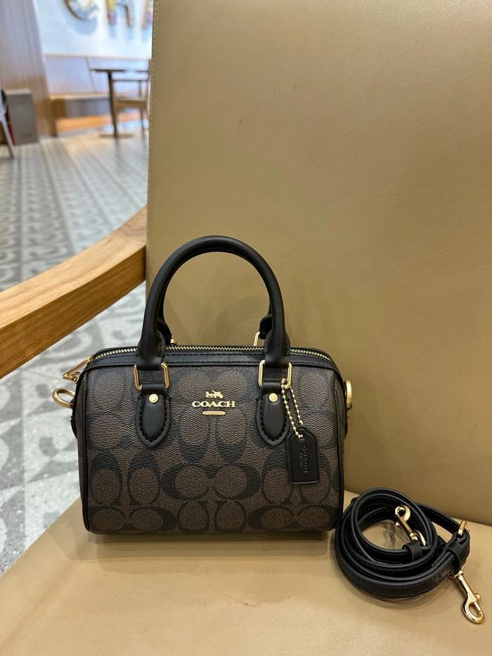 COACH Mini Rowan Crossbody Bag In Signature Mahogany