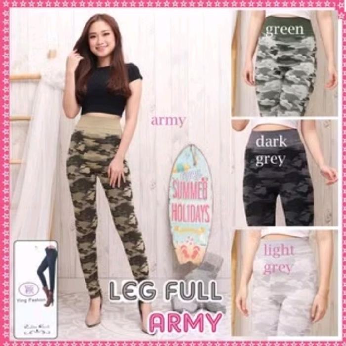 Leg Full Army Panjang Leging Premium Wanita Bahan Spandeks Mix Semi Rajut Stretch Allsize Fit to XL 