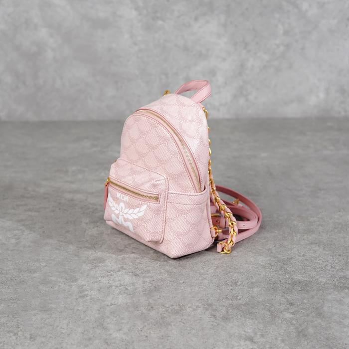 Tas MCM VISETOS WHITE PINK BEBEBOO BACKPACK 100%