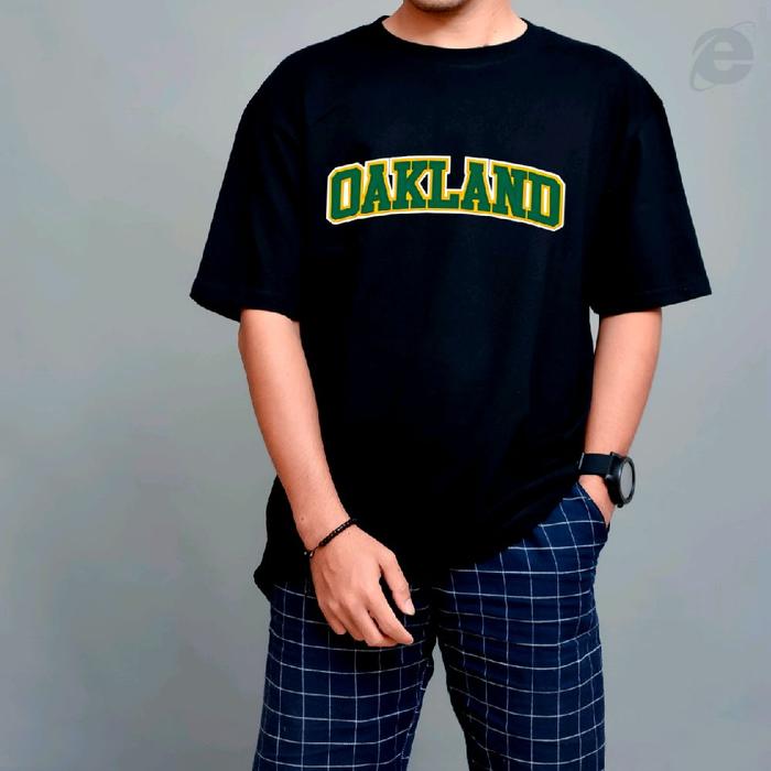 KAOS PRIA BAJU OAKLAND DISTRO PREMIUN /kaos hitam Katun combed24s Dewasa