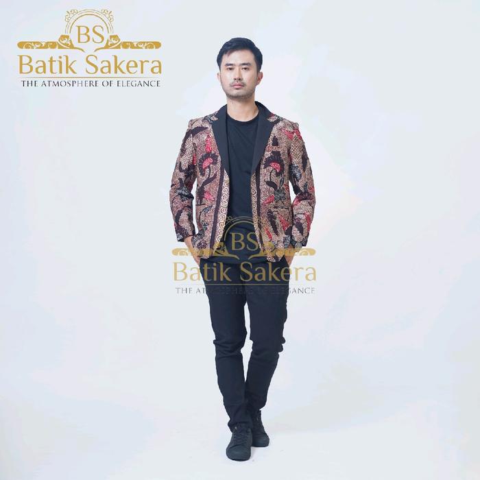 Batik Sakera Jas Pria Premium Tradisional Coklat Formal