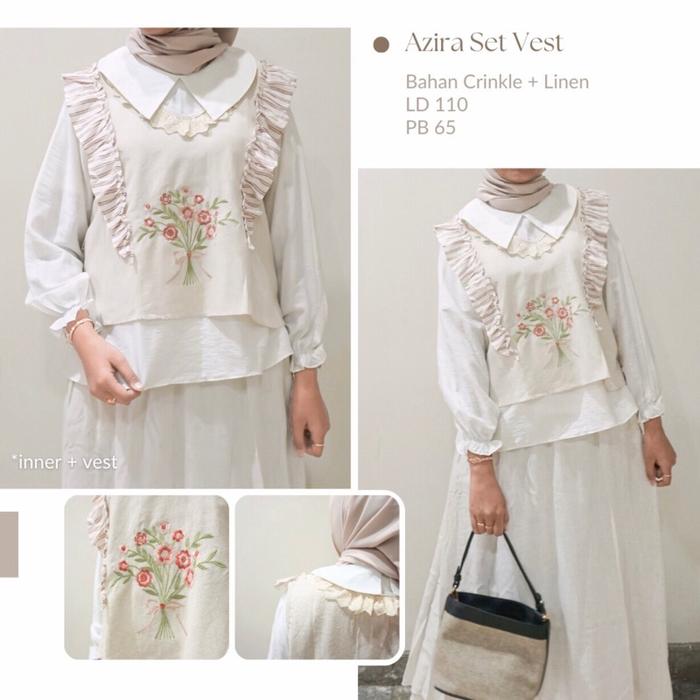 AZIRA SET VEST BlOUSE LINEN