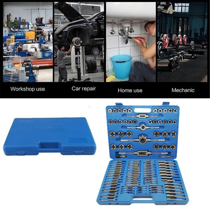 110Pcs Tap and Die Set Tungsten Steel Titanium Tap and Die