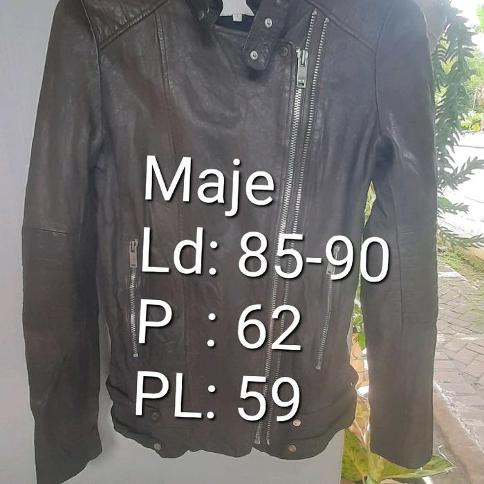Maje Jaket Kulit Asli Ijo Army Ukuran Ld 85-90 P 62 PL 59