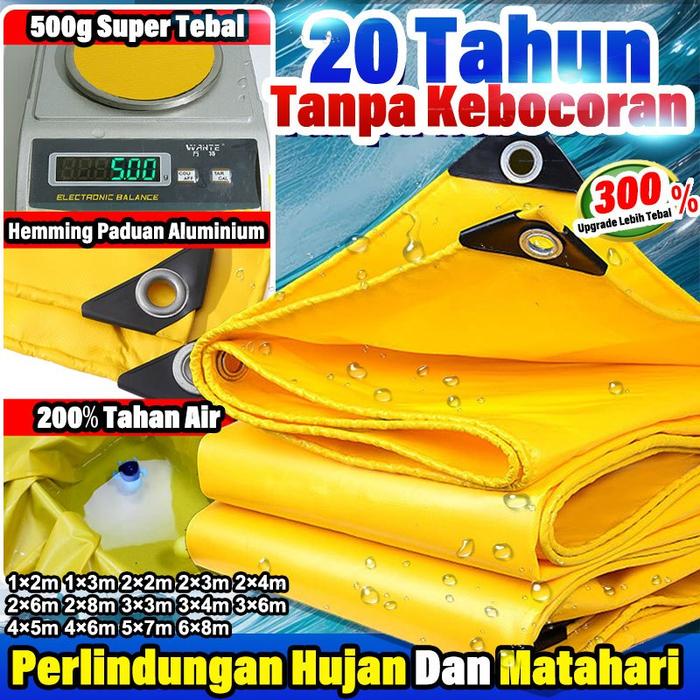 Kain teknologi baru PVC Kuning KUAT DAN ANTI BOCOR terpal tenda 1x2 1x3 2x2 2x3 2x4 2x6 2x8 3x3 3x4