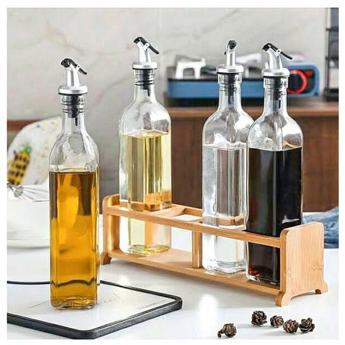 BOTOL MINYAK KACA 500ML / BOTOL BUMBU DAPUR AESTHETIC / BOTOL KECAP CUKA