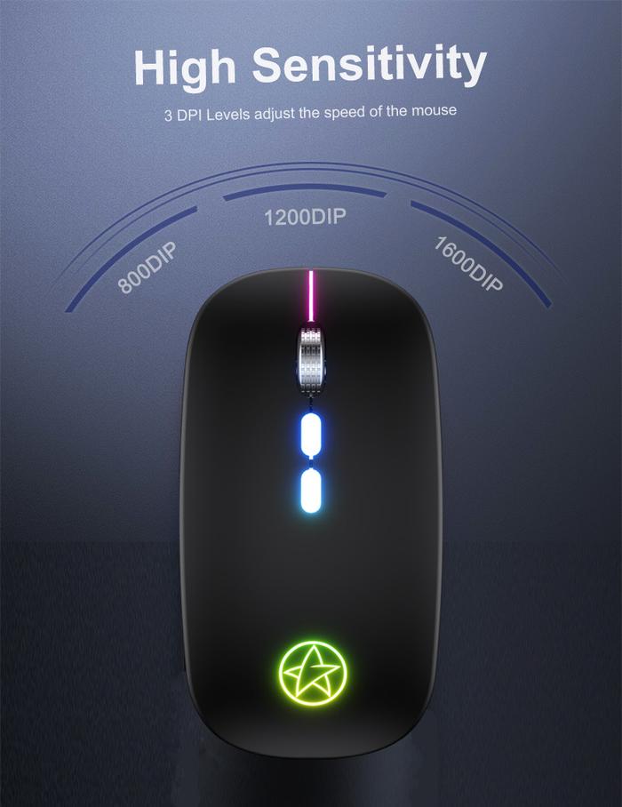 Wireless Mouse RGB Rechargeable Mouse Wireless Computer Silent Mause