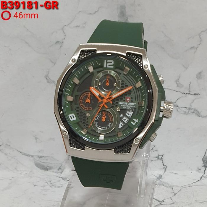Jam Tangan Pria Swiss Army Chronograph Tanggal aktif rubber free onkir (COD)