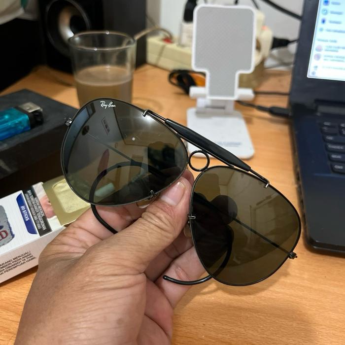 Rayban aviator  bL usa shooter  lensa G15 size 62m bausch&lomb  blackcrim rare vintage Eyewear Sungl