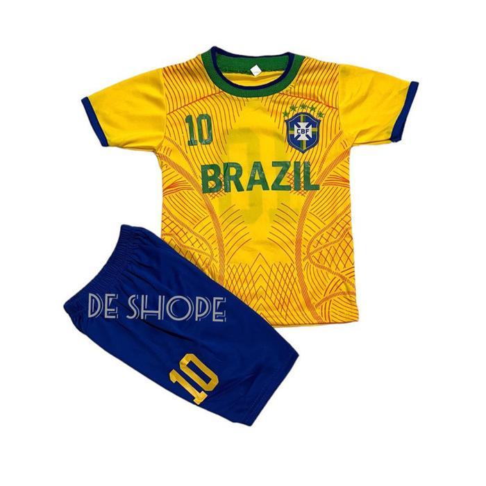 Setelan Jersey BRASIL Neymar / Set Baju Bola Anak Laki-laki | Kekinian - BRASIL, 6 bulan - 1 tahun
