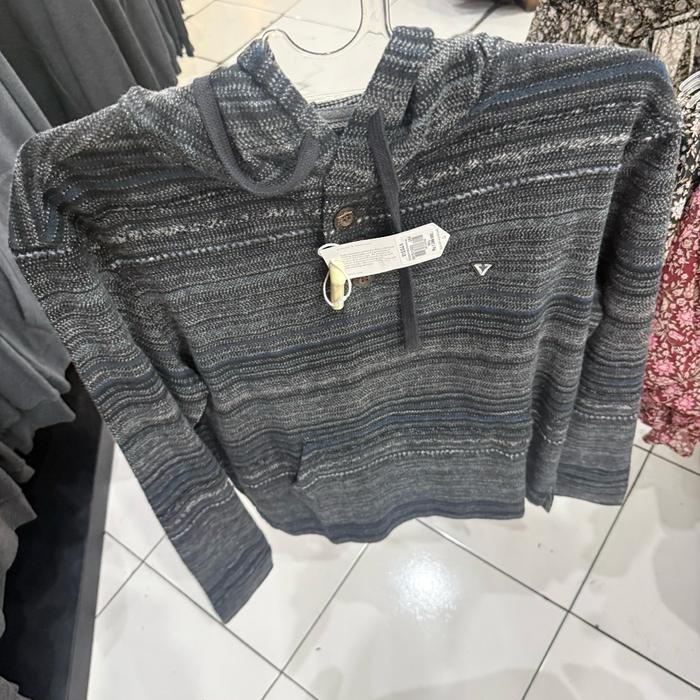 sweater pria vissla original descanso hooded popover gray