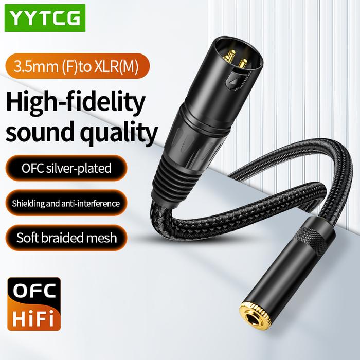 3.5 XLR Audio Cable XLR to 3.5mm Microphone Audio HiFi Cable XLR Female to Jack Aux Mic Cord For Mic