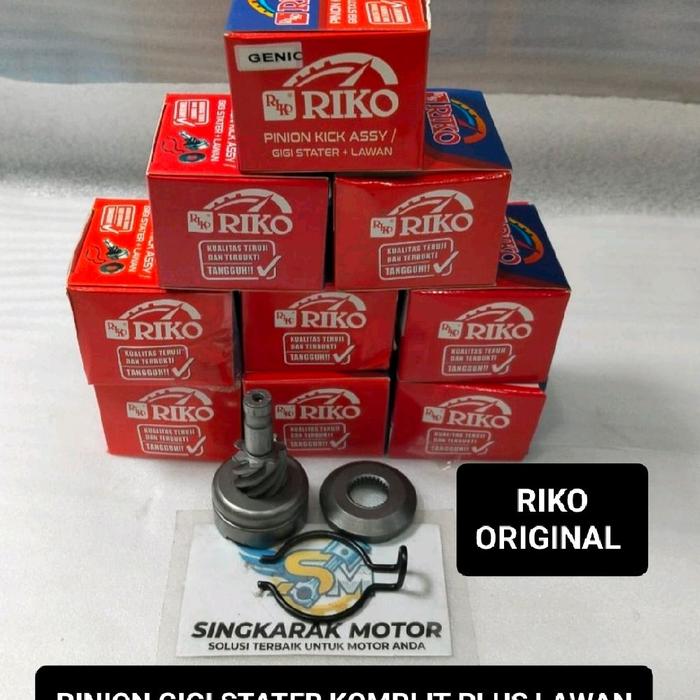 PINION KICK STATER GIGI PINION STATER PLUS LAWAN HONDA GENIO K0J RIKO ORIGINAL