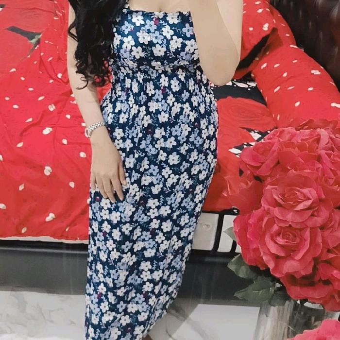 ayoka daster Panjang Wanita Nyaman Santai Tidur Dress Motif